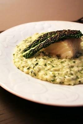 Risotto mantecato con cavolo nero e baccalà alla brace