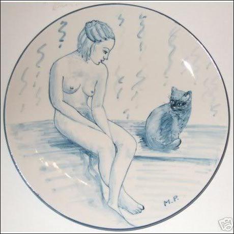 Ceramica e maiolica dipinta a mano: decoro gatti