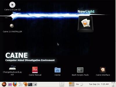 Linux Caine distribuzione Linux per informatica forense.