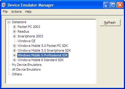 Ripristinare l'emulatore di Windows Mobile 6