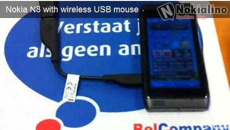 Mouse collegato al Nokia N8 via USB