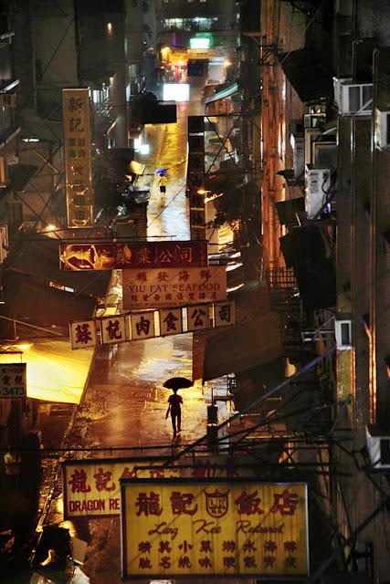 Hong Kong in the Rain by Christophe Jacrot