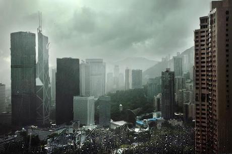 Hong Kong in the Rain by Christophe Jacrot