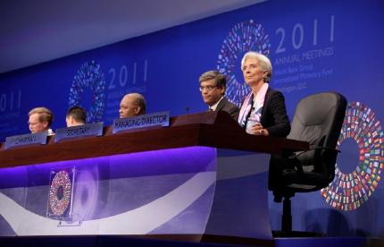 All'estrema destra: il direttore del Fondo Monetario Internazionale, Chrstine Lagarde Grecia: concluso il primo atto della “commedia”