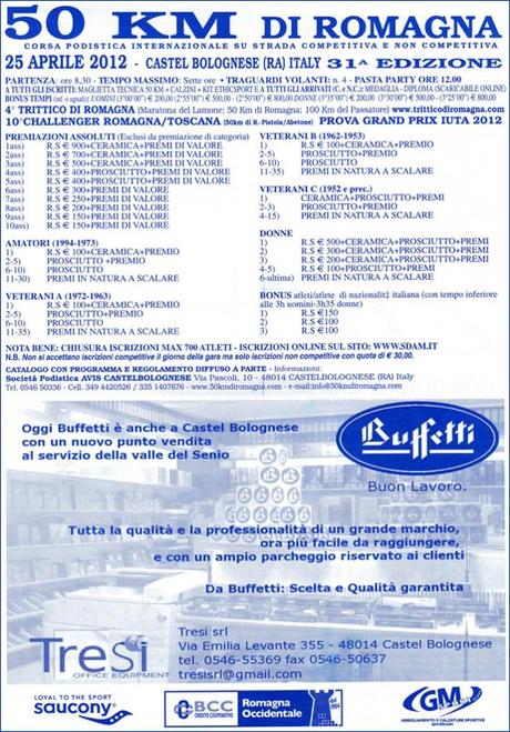 Podismo in Emilia Romagna: calendario gare Aprile 2012.