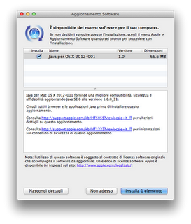 Apple e Java, pronto l’aggiornamento turafalle Apple e Java, pronto l’aggiornamento turafalle