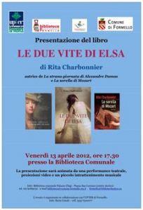 venerdi 13 aprile presentazione de LE DUE VITE DI ELSA a Formello