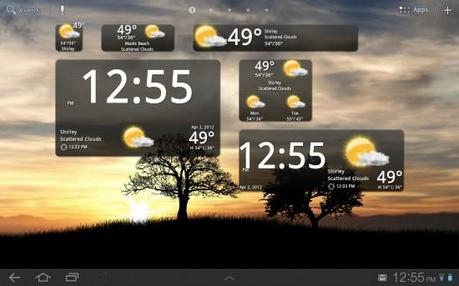 BeWeather Widgets 550x343 BeWeather, ottimo programma per il meteo con bellissimi Widget [Android]