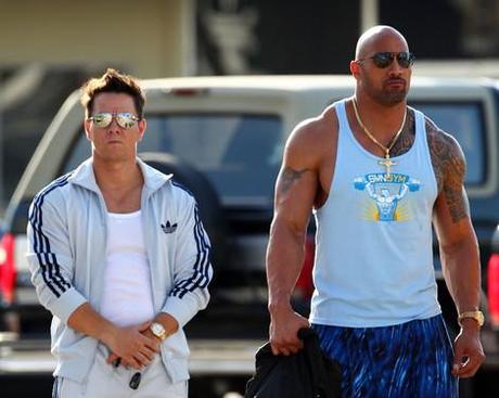 Muscoli da paura per Mark Wahlberg e Dwayne Johnson sul set di Pain and Gain di Michael Bay