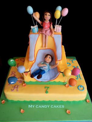 Baby party cake - Torta festa ai gonfiabili
