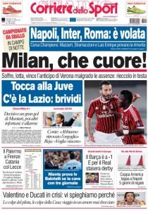 Ecco le prime pag della Gazzetta – Tuttosport e il Corriere dello Sport…