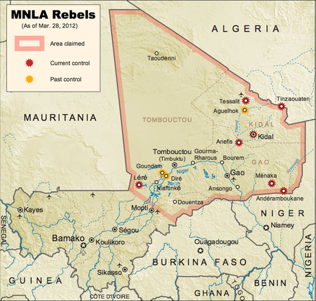 MNLA: territori controllati e rivendicati (clicca per ingrandire)