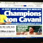 FOTO-ECCO LA PRIMA PAGINA DEL TUTTOSPORT-JUVENTUS CHAMPIONS CON CAVANI!!VISIONATE