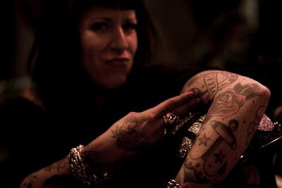 The aristocratic motorcyclist on stage The aristocratic motorcyclist on stage