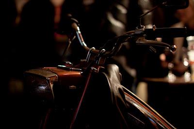 The aristocratic motorcyclist on stage The aristocratic motorcyclist on stage