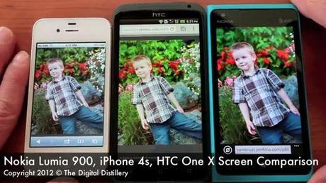 Display a confronto: iPhone 4s vs HTC One X vs Nokia Lumia 900