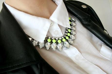 H&M; neon yellow necklace