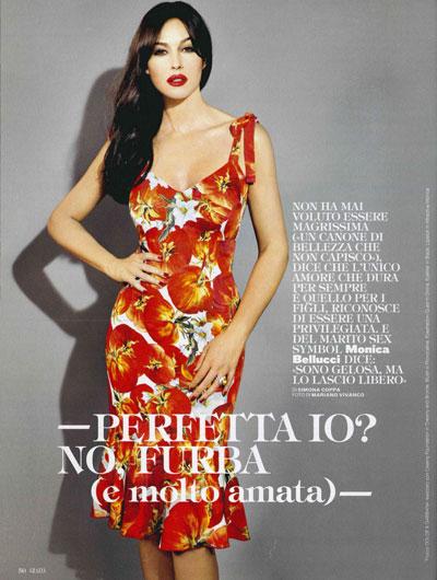 Monica Bellucci in Dolce e Gabbana su Grazia