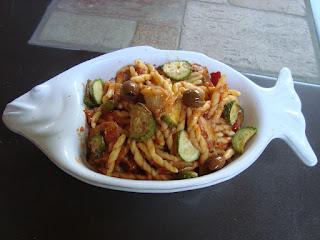 Trofie con stoccafisso e zucchine. Trofie con stoccafisso e zucchine.