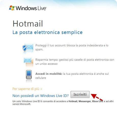 ... dati necessari per la registrazione del tuo account di posta Gratuito