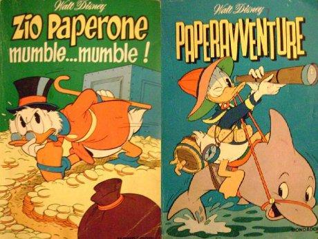 Due copertine storiche di almanacchi Disney anni 70