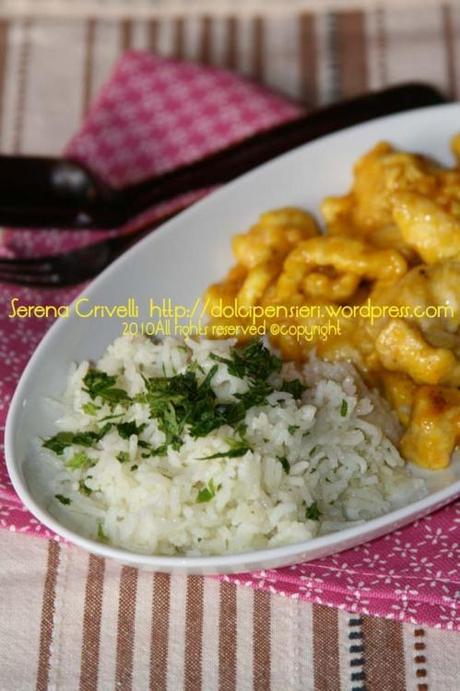 RISO BASMATI E POLLO AGLI AGRUMI E ZAFFERANO di Dolcipensieri