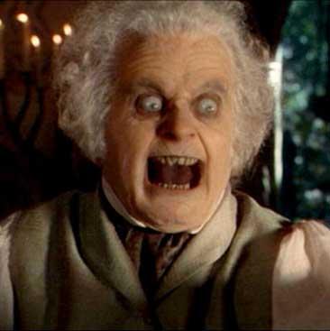 Questa è la faccia che ha fatto Bilbo Baggins......quando...