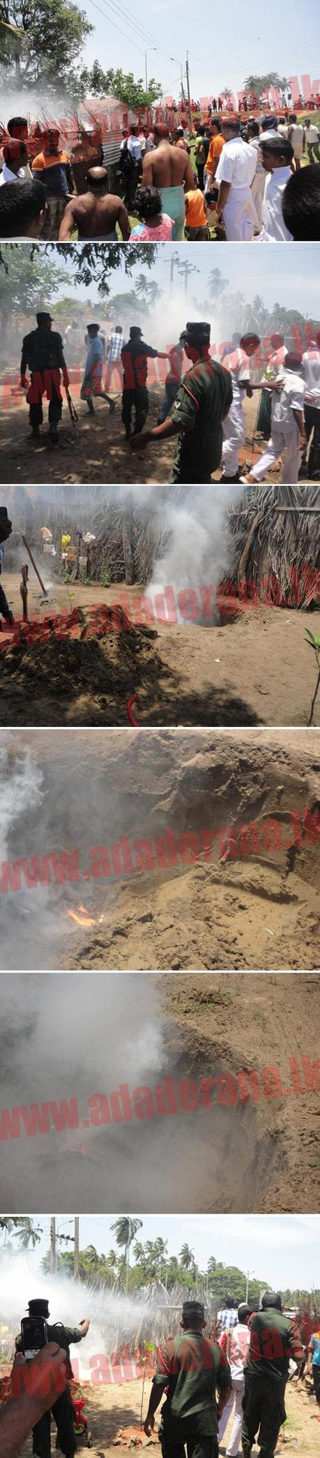 FUMO E FIAMME ERUTTANO DALLA TERRA IN SRI LANKA FUMO E FIAMME ERUTTANO DALLA TERRA IN SRI LANKA