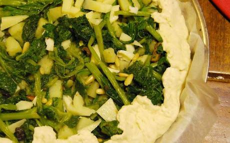 Torta salata magica con cime rapa e patate