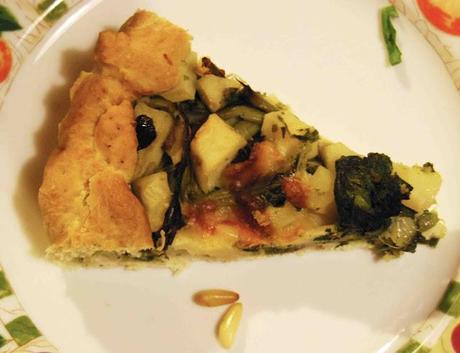 Torta salata magica con cime rapa e patate