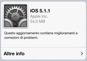 Rilasciato da Apple iOS 5.1.1 risolti vari problemi
