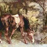 Gustave Courbet - Cavallo nella foresta