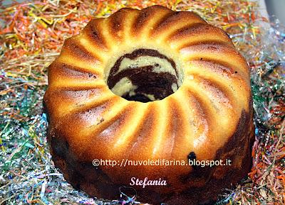 Ciambellone variegato ( o marmorizzato) alla pasta di gianduia e peperoncino