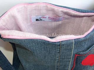 Borsa in jeans ricamata - Cod. 0078