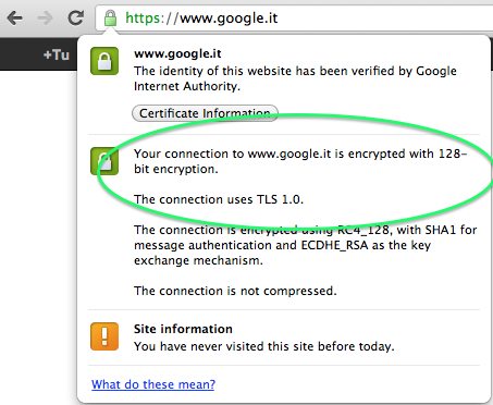 Come Controllare Il Certificato SSL E Il Valore Di Criptazione Su Google Chrome