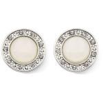 Liz Claiborne Bridal Button Stud Earrings Opal