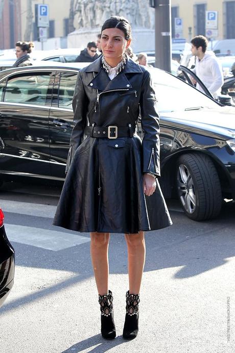 In the Street...Giovanna Battaglia...Love for the Leather