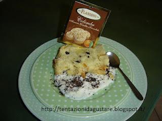 Colomba in letto di ricotta e cioccolato