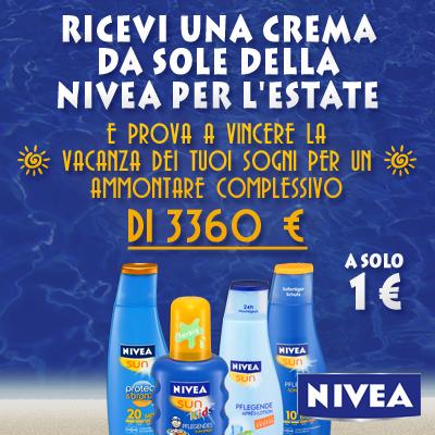 Crema Nivea ed Abbronzanti della linea SUN a solo 1 Euro