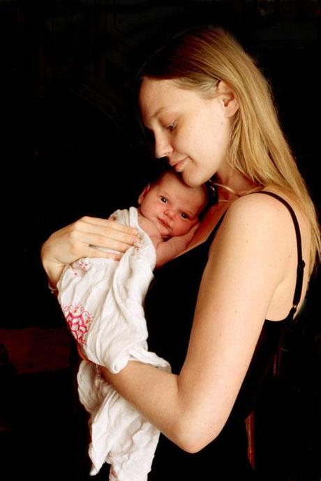 Sasha Pivovarova e la sua bimba Mia Isis
