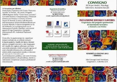 Immagine 2 Convegno su tematica “Inclusione sociale e lavoro” 22 giugno Termoli
