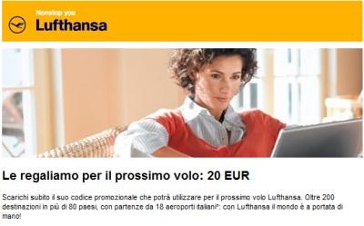Sconto di 20 Euro per voli Lufthansa