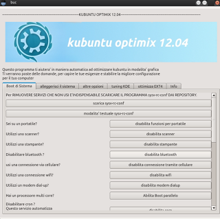Kubuntuoptimix12.04 velocizza automaticamente la tua kubuntu