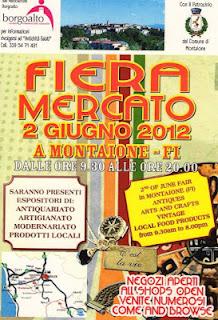 Sabato 2 giugno Fiera Mercato/Saturday 2nd june Antiques arts and crafts, vintage and local food products