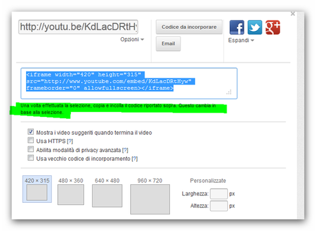 Come inserire un video con codice embed in un post su Blogger