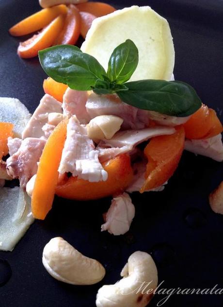 IMG_2906 Insalata di pollo, con albicocche, anacardi e zenzero