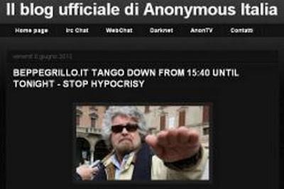 Cellula Anonymous oscura il blog di Beppe Grillo
