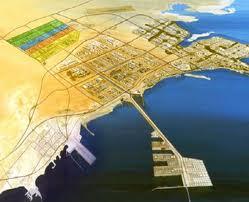 La città industriale Al Jubayl vista dall'alto