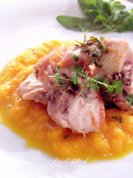 IMG_1828 (1) Costine di coniglio alle erbe su crema di carote.