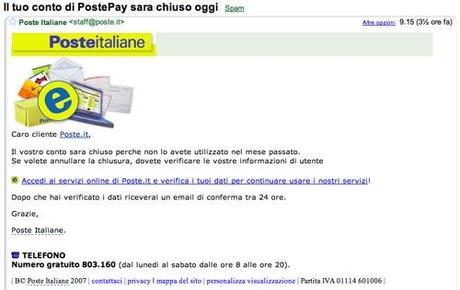Attenti alle e-mail truffa di “Poste italiane.” Truffe Poste Italiane